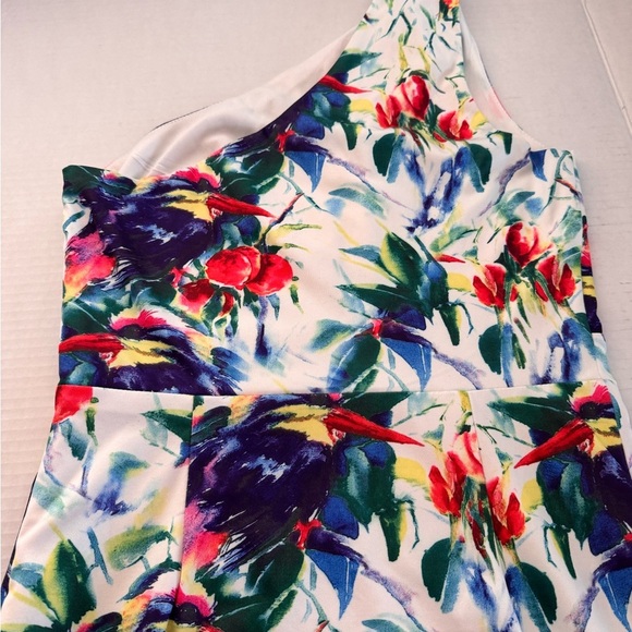 Fashion Nova Vibrant One-Shoulder Dress - Red, Blue, Green - Picture 8 of 13